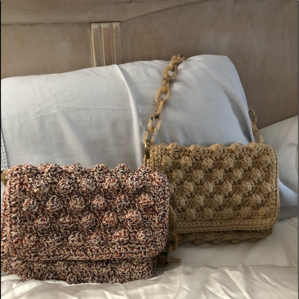2 One and Only Greek Crochet Purses- High Style! gorgeous! Perfect condition.